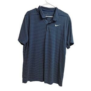 Nike Dri-Fit Men's Navy White Short Sleeve Polo Shirt Large
